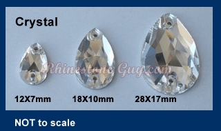 RG Pear Sew On Crystal